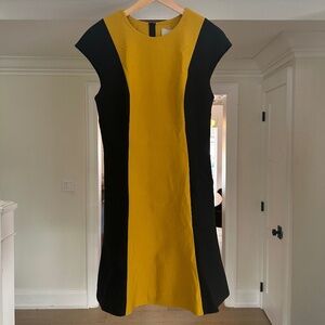 Jason Wu A-line shift dress - never worn! Mustard, black. Size 10.
